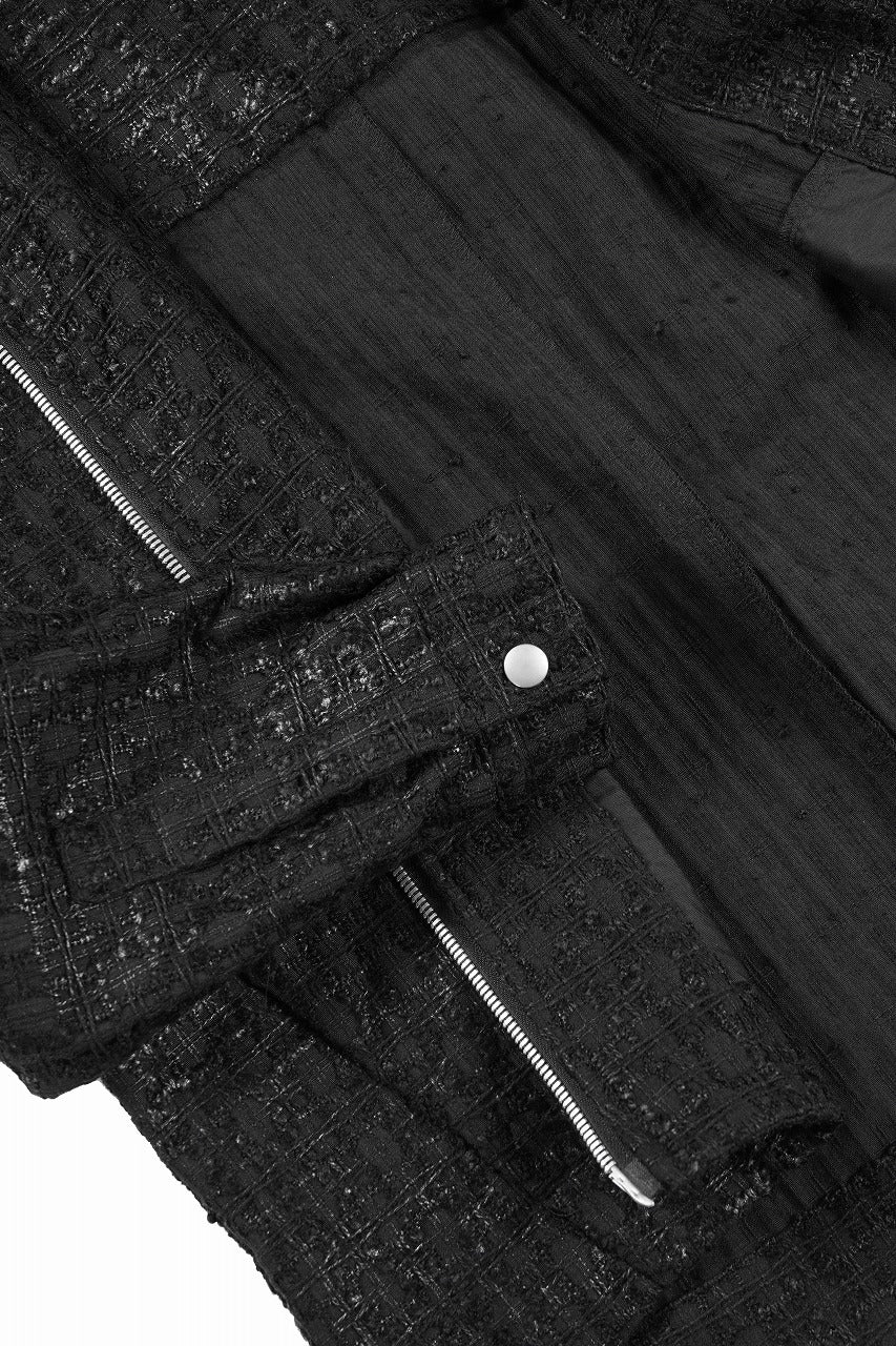 A.F ARTEFACT HOODED ZIPPER BLOUSON / LUXURY TWEED (BLACK) - Image 16