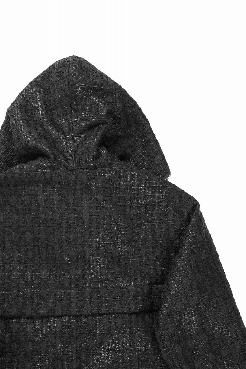 A.F ARTEFACT HOODED ZIPPER BLOUSON / LUXURY TWEED (BLACK) - Image 17