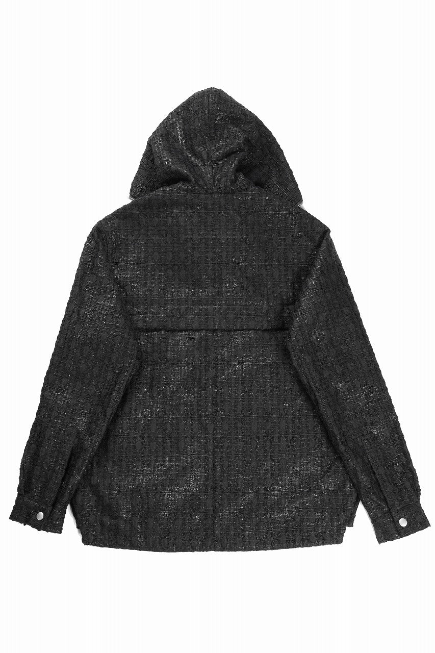 A.F ARTEFACT HOODED ZIPPER BLOUSON / LUXURY TWEED (BLACK) - Image 4