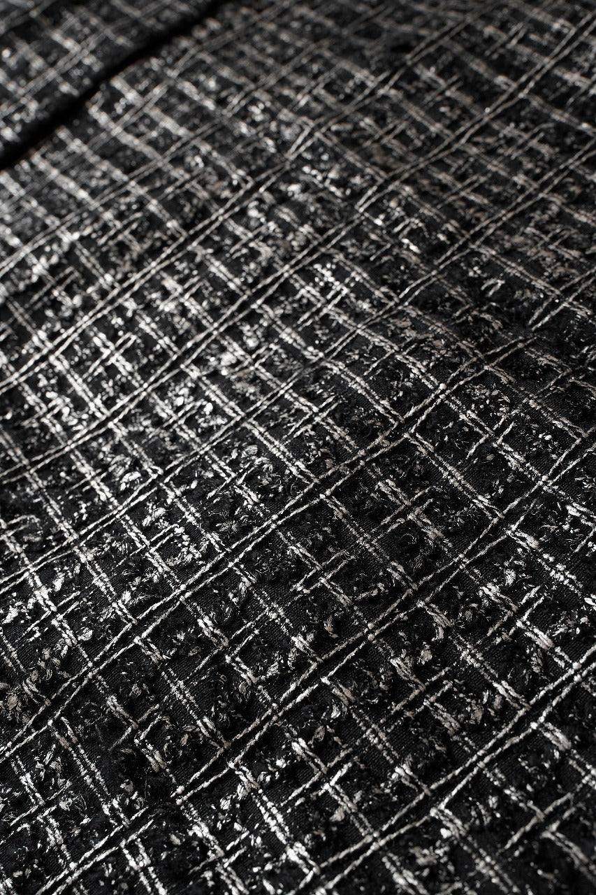 A.F ARTEFACT HOODED ZIPPER BLOUSON / LUXURY TWEED (BLACK x GOLD) - Image 16