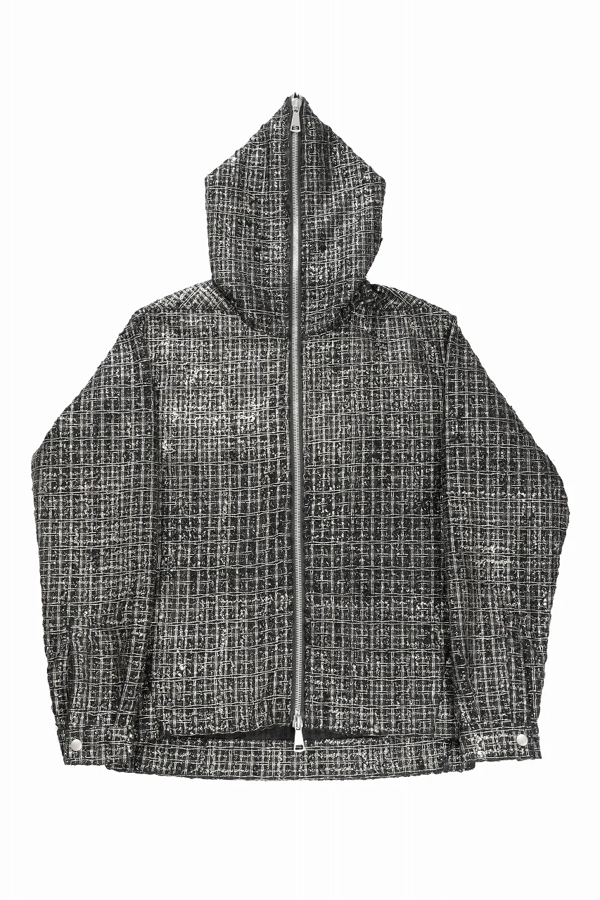 A.F ARTEFACT HOODED ZIPPER BLOUSON / LUXURY TWEED (BLACK x GOLD) - Image 3