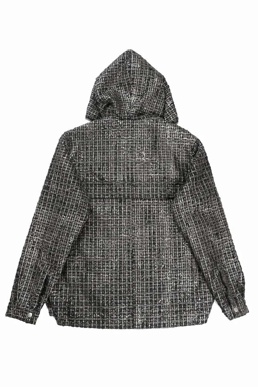 A.F ARTEFACT HOODED ZIPPER BLOUSON / LUXURY TWEED (BLACK x GOLD) - Image 4