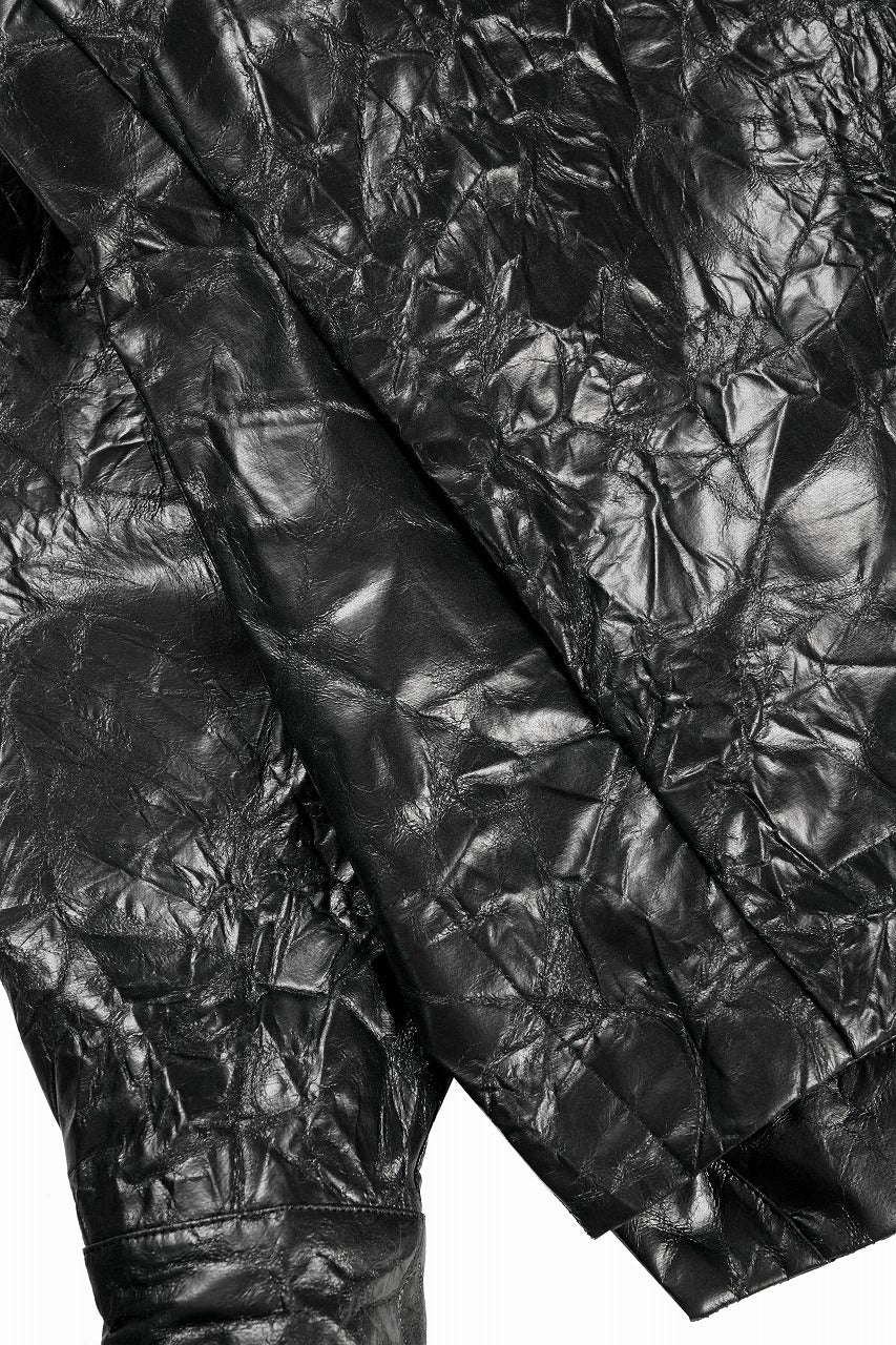 A.F ARTEFACT HOODED ZIPPER BLOUSON / WASHER SYNTHETIC LEATHER (BLACK) - Image 10