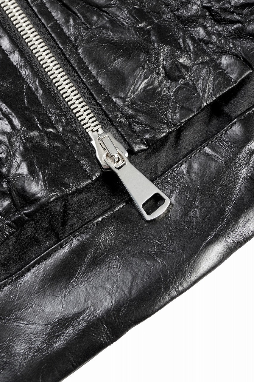 A.F ARTEFACT HOODED ZIPPER BLOUSON / WASHER SYNTHETIC LEATHER (BLACK) - Image 12