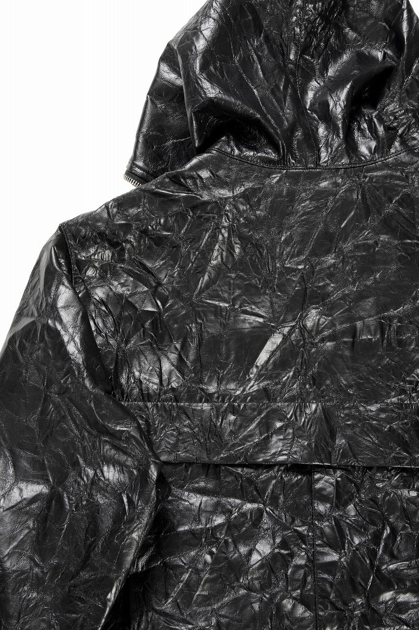A.F ARTEFACT HOODED ZIPPER BLOUSON / WASHER SYNTHETIC LEATHER (BLACK) - Image 14