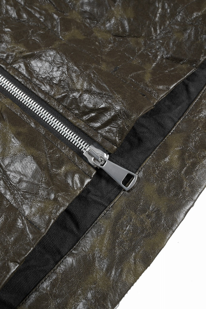 A.F ARTEFACT HOODED ZIPPER BLOUSON / WASHER SYNTHETIC LEATHER (KHAKI) - Image 15