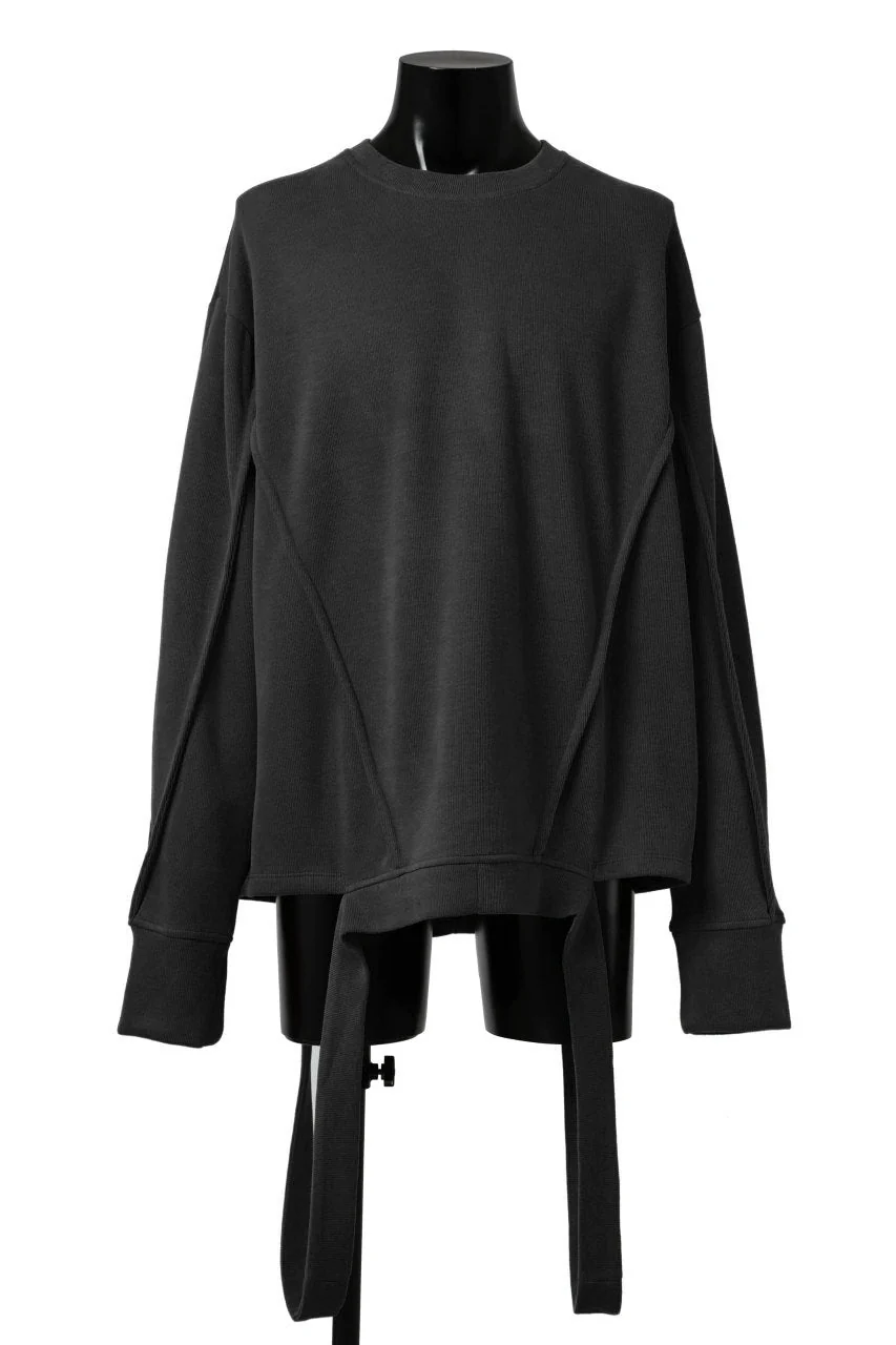 A.F ARTEFACT IRREGULAR HEM PULLOVER / COPE KNIT JERSEY (BLACK)