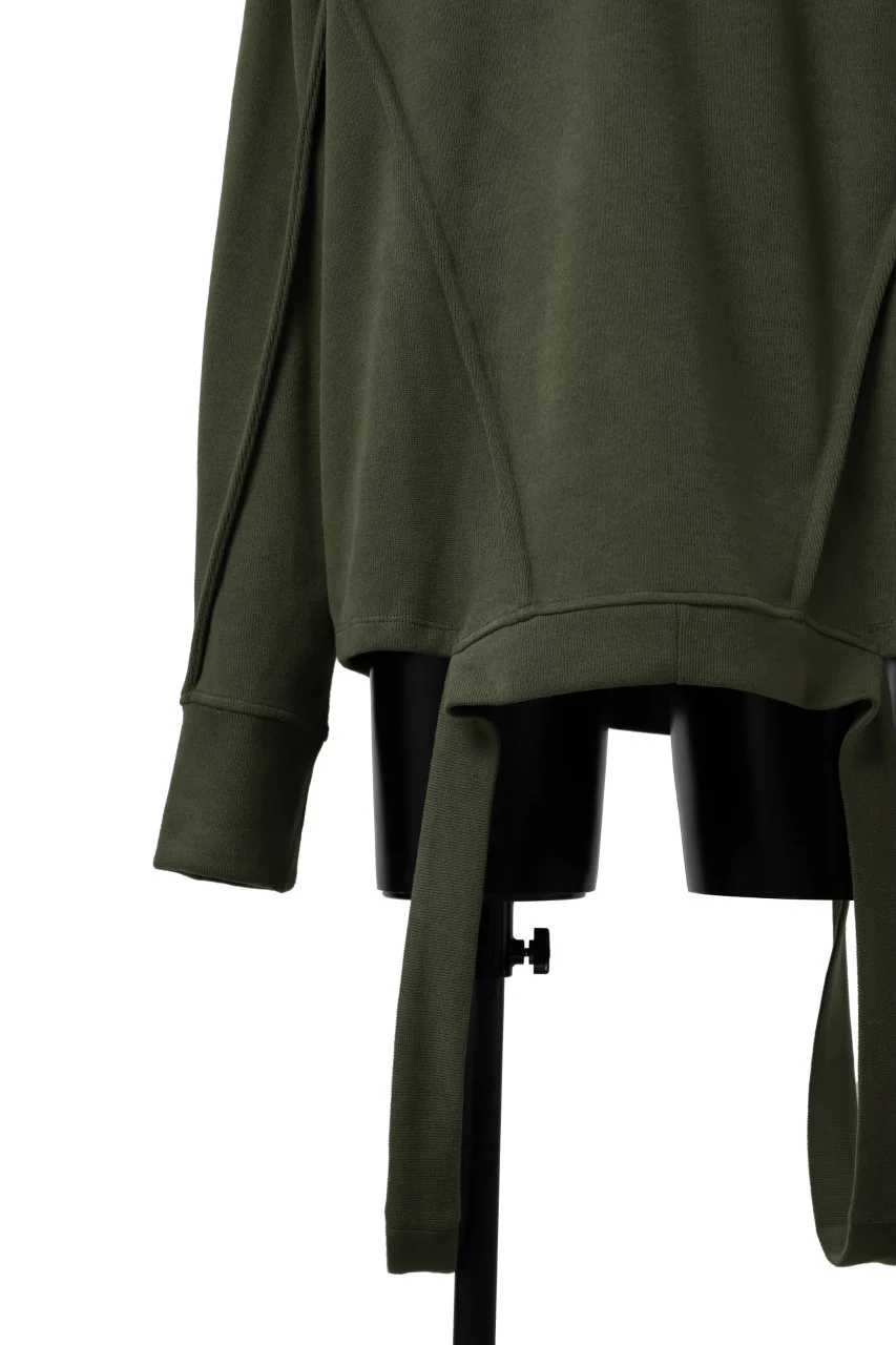 A.F ARTEFACT IRREGULAR HEM PULLOVER / COPE KNIT JERSEY (KHAKI) - Image 10