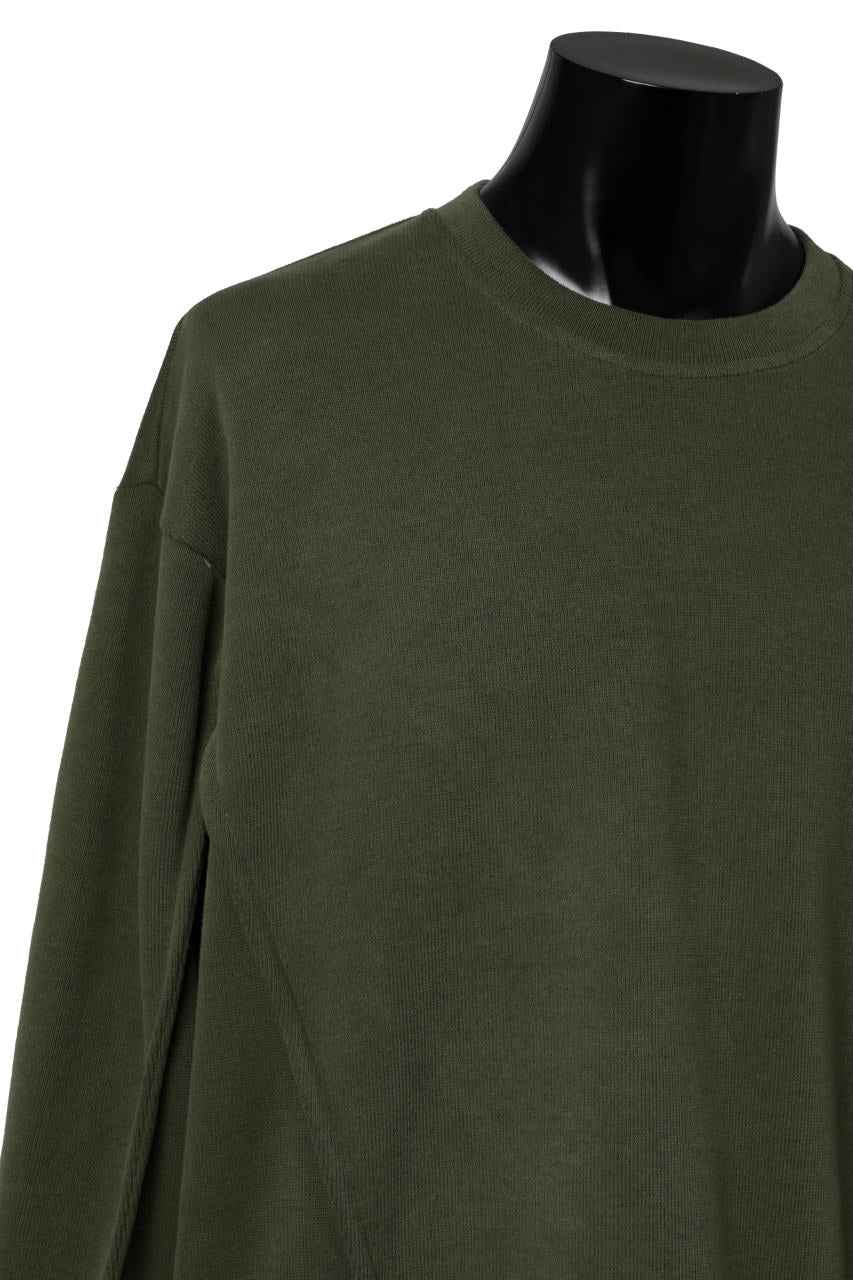 A.F ARTEFACT IRREGULAR HEM PULLOVER / COPE KNIT JERSEY (KHAKI) - Image 11