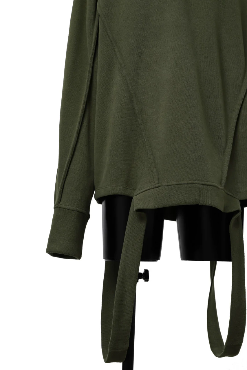 A.F ARTEFACT IRREGULAR HEM PULLOVER / COPE KNIT JERSEY (KHAKI) - Image 12
