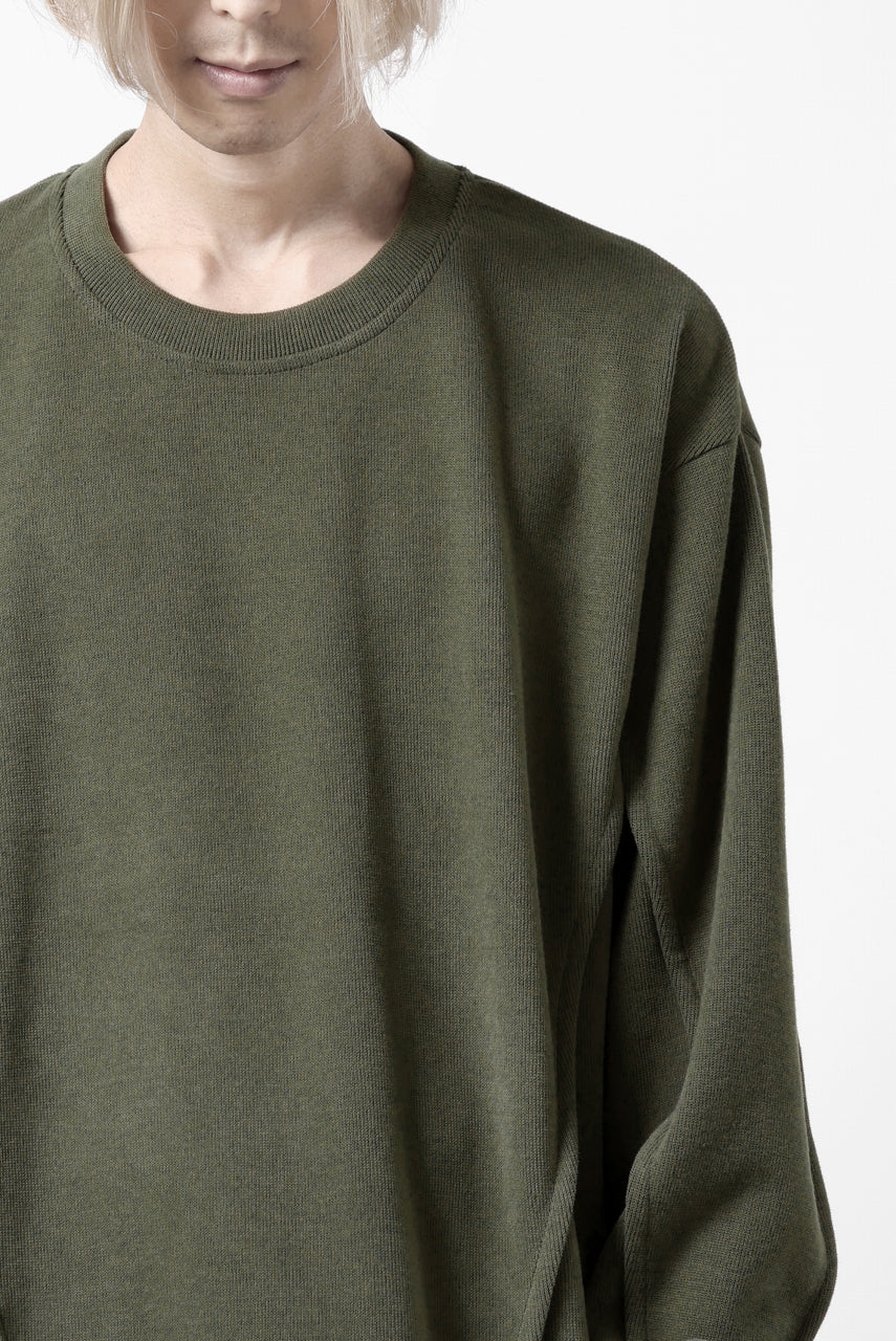 A.F ARTEFACT IRREGULAR HEM PULLOVER / COPE KNIT JERSEY (KHAKI) - Image 19