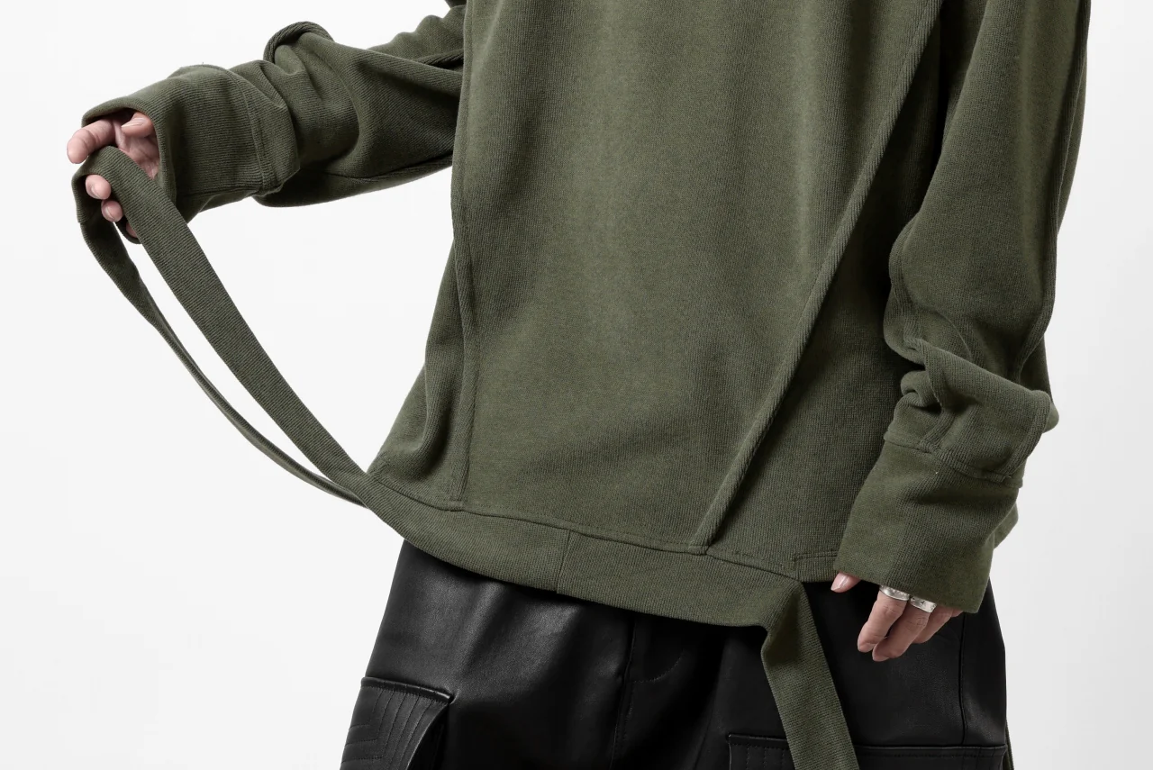 A.F ARTEFACT IRREGULAR HEM PULLOVER / COPE KNIT JERSEY (KHAKI) - Image 24