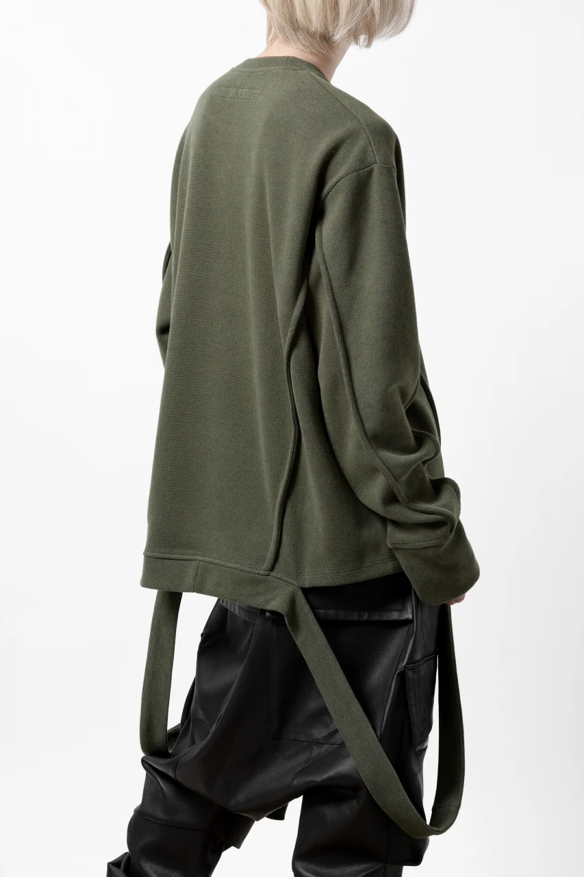 A.F ARTEFACT IRREGULAR HEM PULLOVER / COPE KNIT JERSEY (KHAKI) - Image 5