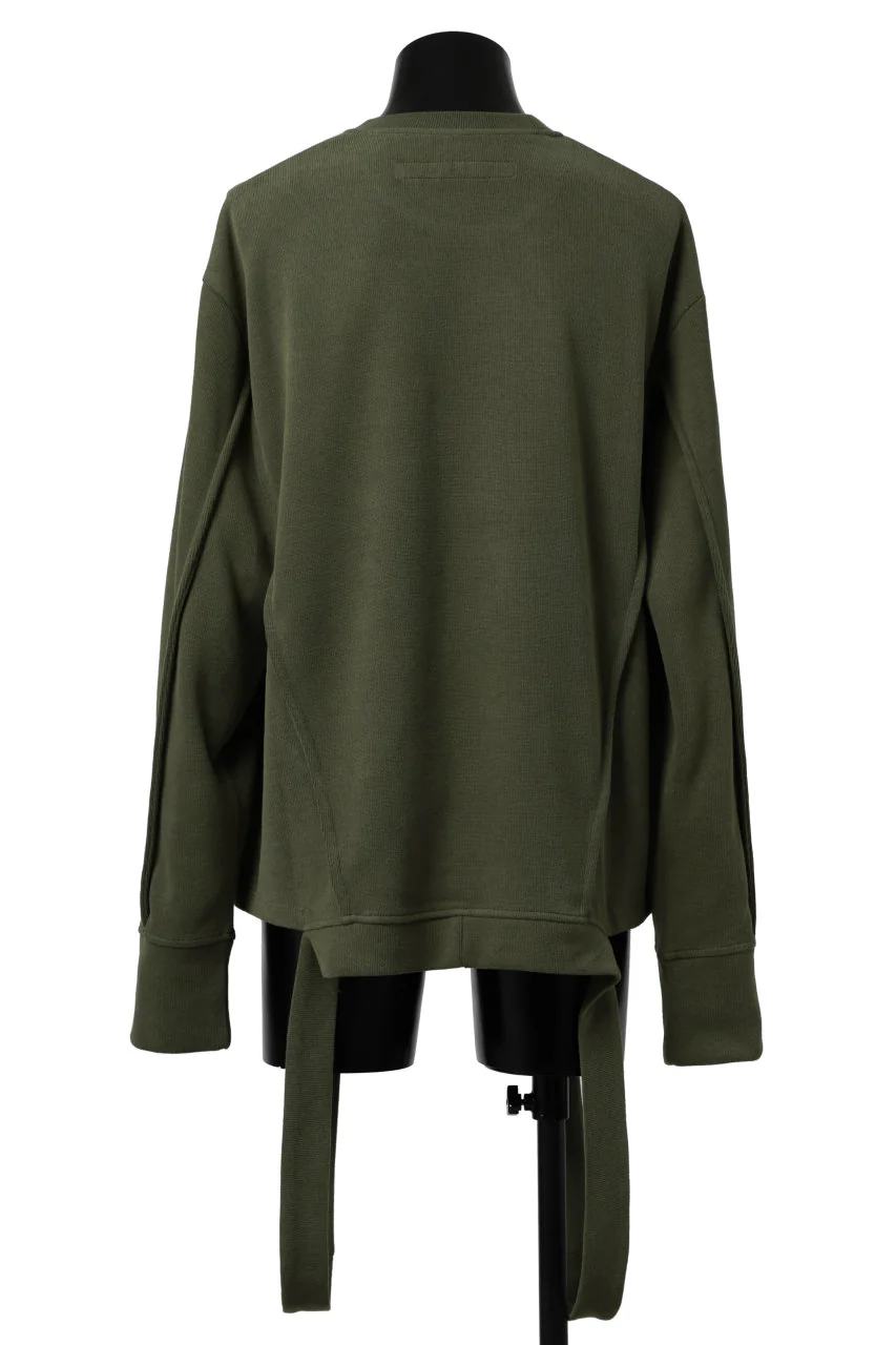 A.F ARTEFACT IRREGULAR HEM PULLOVER / COPE KNIT JERSEY (KHAKI) - Image 8