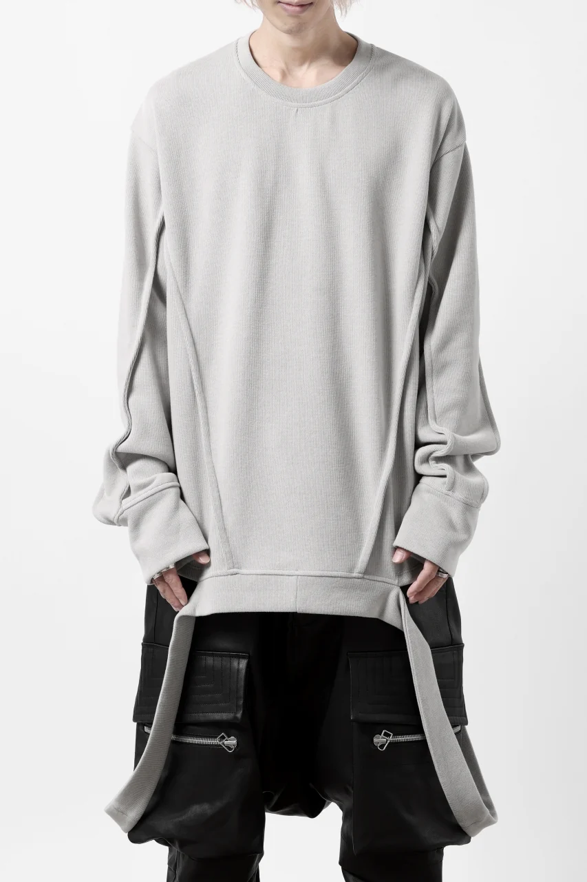 A.F ARTEFACT IRREGULAR HEM PULLOVER / COPE KNIT JERSEY (L.GREY) - Image 2