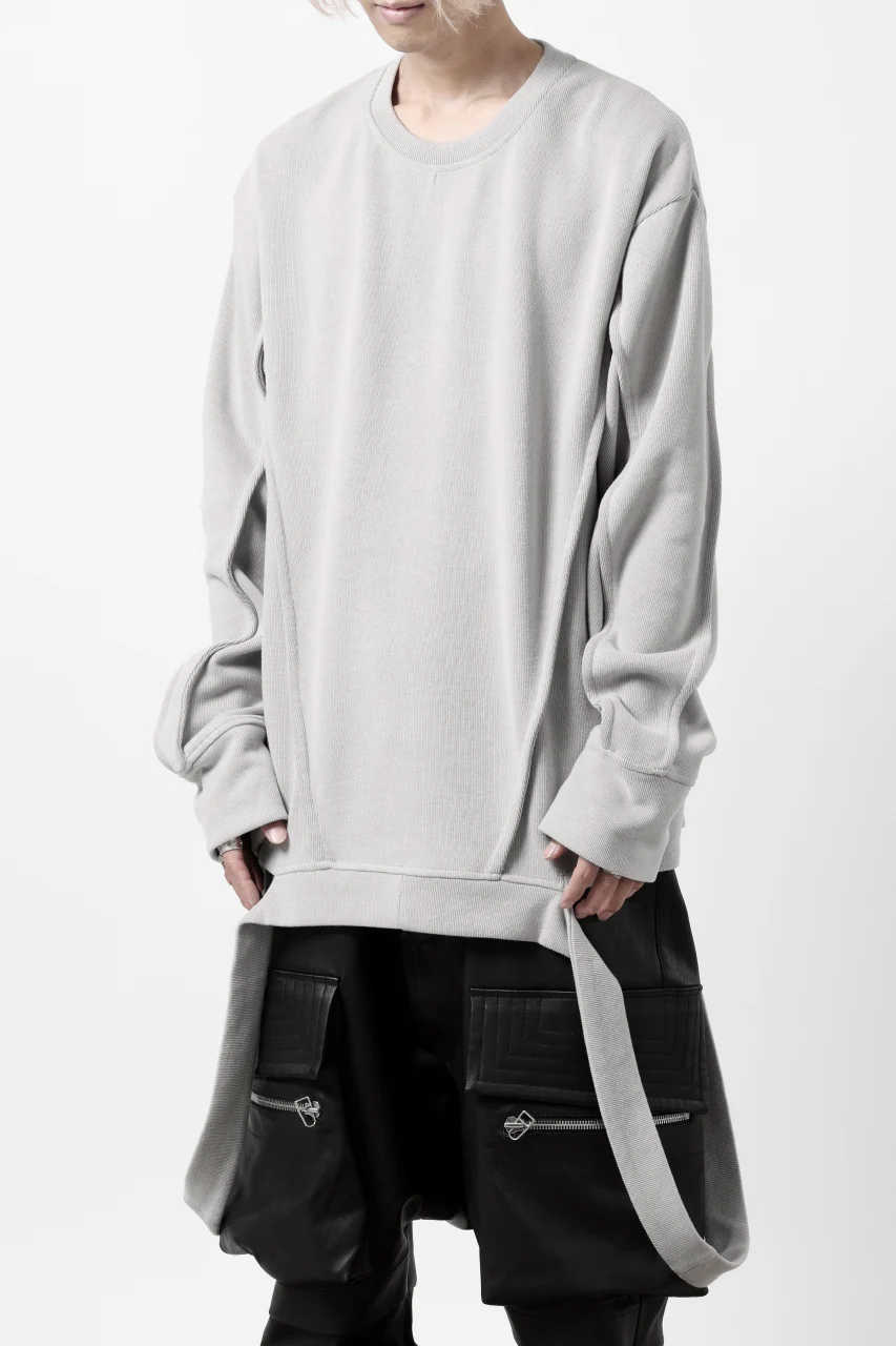 A.F ARTEFACT IRREGULAR HEM PULLOVER / COPE KNIT JERSEY (L.GREY) - Image 3