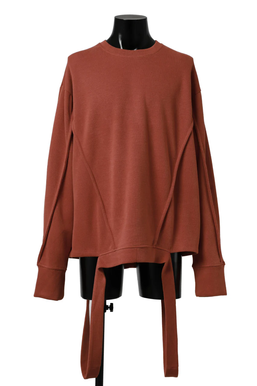 A.F ARTEFACT IRREGULAR HEM PULLOVER / COPE KNIT JERSEY (ORANGE)