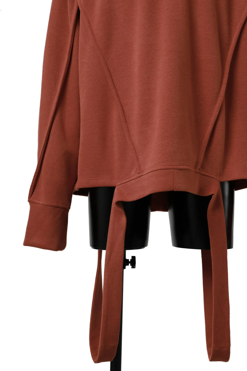 A.F ARTEFACT IRREGULAR HEM PULLOVER / COPE KNIT JERSEY (ORANGE) - Image 12