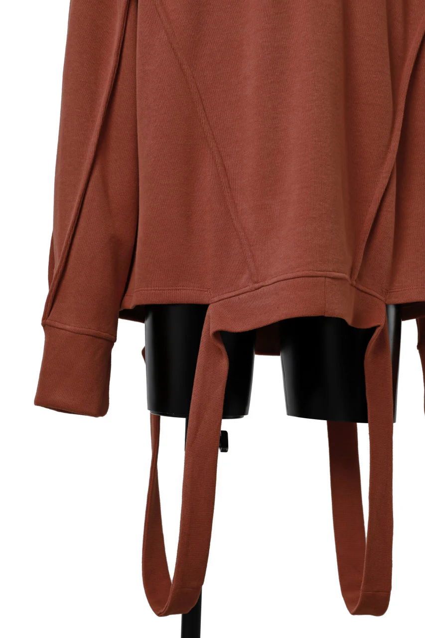 A.F ARTEFACT IRREGULAR HEM PULLOVER / COPE KNIT JERSEY (ORANGE) - Image 13