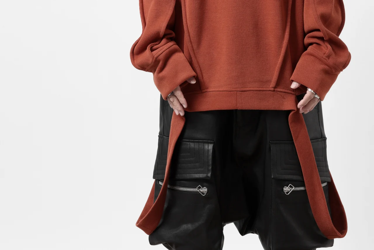 A.F ARTEFACT IRREGULAR HEM PULLOVER / COPE KNIT JERSEY (ORANGE) - Image 24