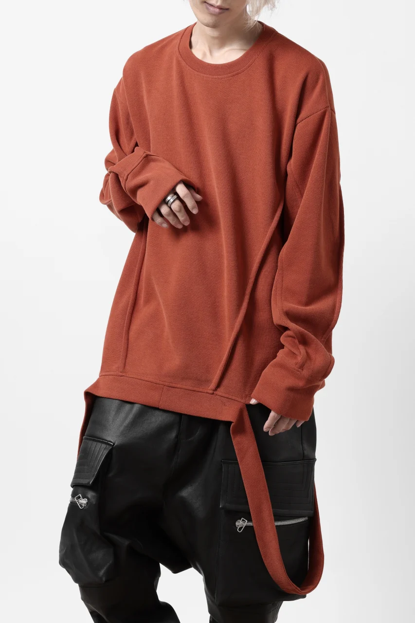 A.F ARTEFACT IRREGULAR HEM PULLOVER / COPE KNIT JERSEY (ORANGE) - Image 4
