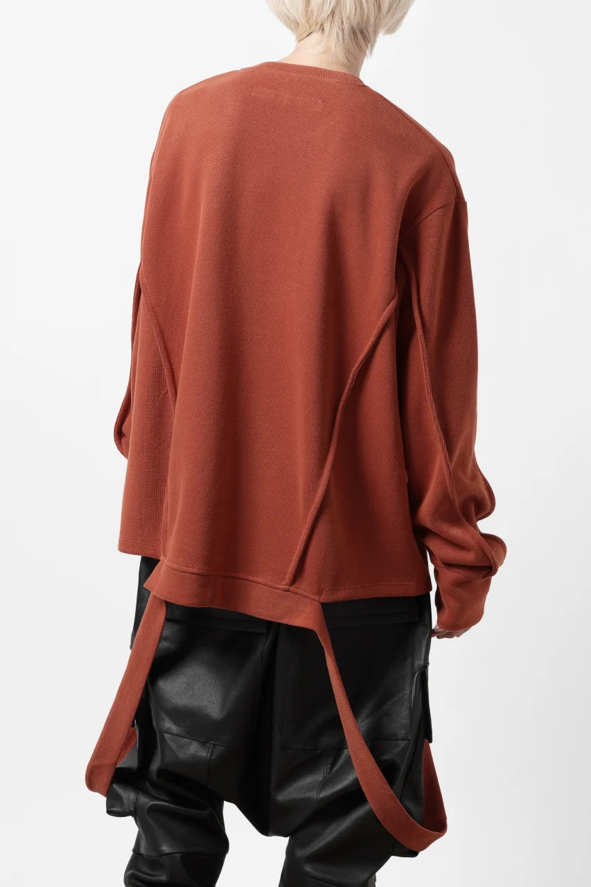 A.F ARTEFACT IRREGULAR HEM PULLOVER / COPE KNIT JERSEY (ORANGE) - Image 5