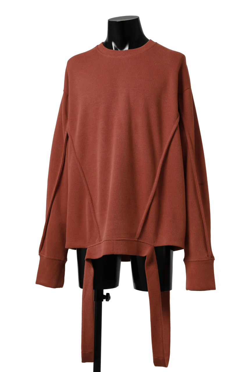 A.F ARTEFACT IRREGULAR HEM PULLOVER / COPE KNIT JERSEY (ORANGE) - Image 6