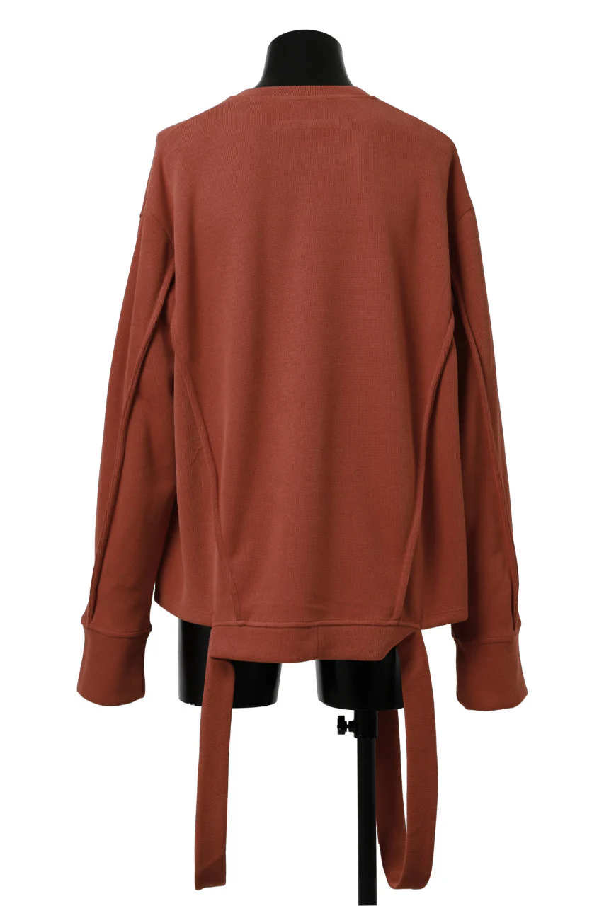 A.F ARTEFACT IRREGULAR HEM PULLOVER / COPE KNIT JERSEY (ORANGE) - Image 8
