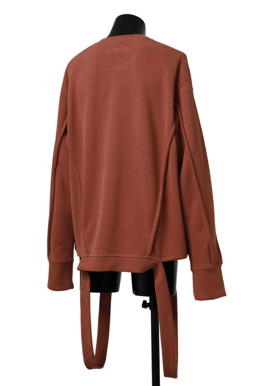 A.F ARTEFACT IRREGULAR HEM PULLOVER / COPE KNIT JERSEY (ORANGE) - Image 9