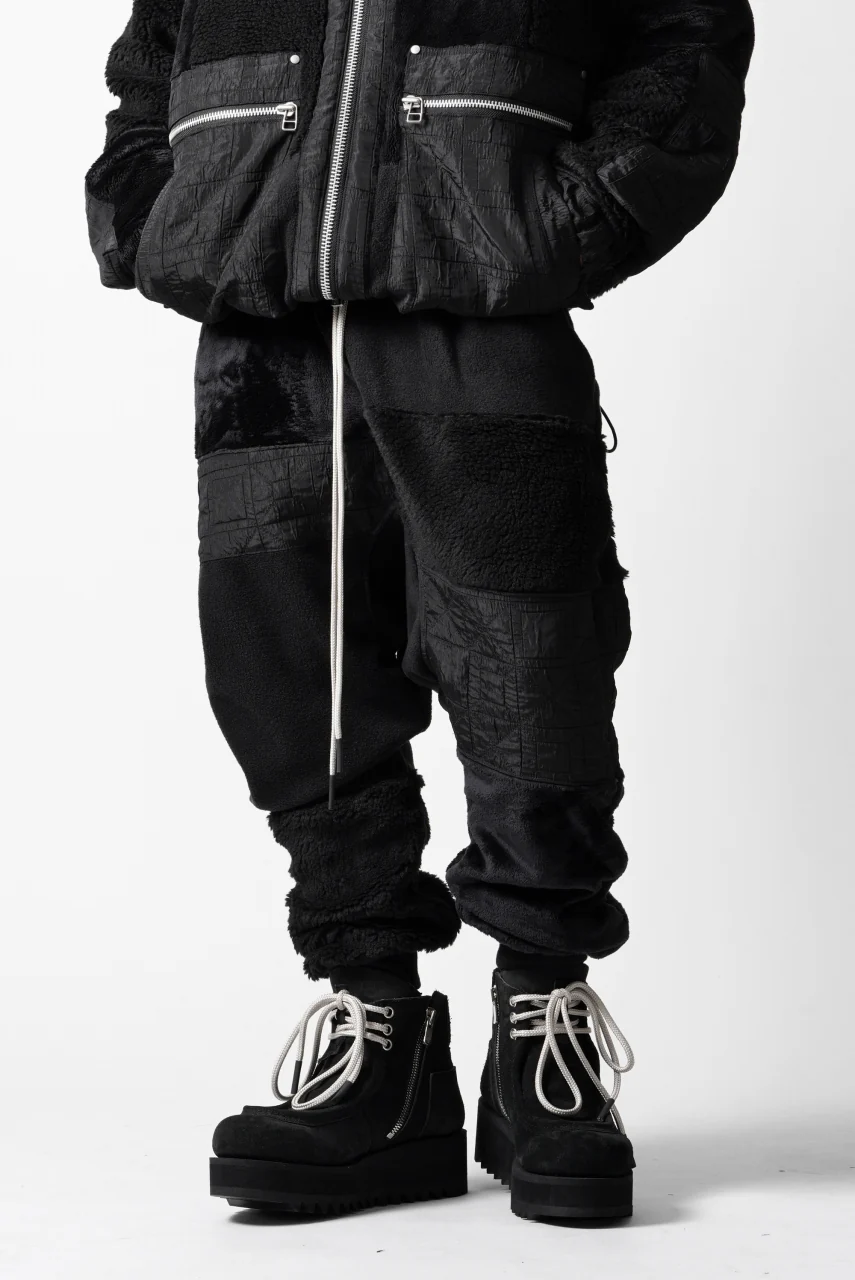 A.F ARTEFACT IRREGULAR PANELED FLEECE SARROUEL JODPHURS (BLACK) - Image 9