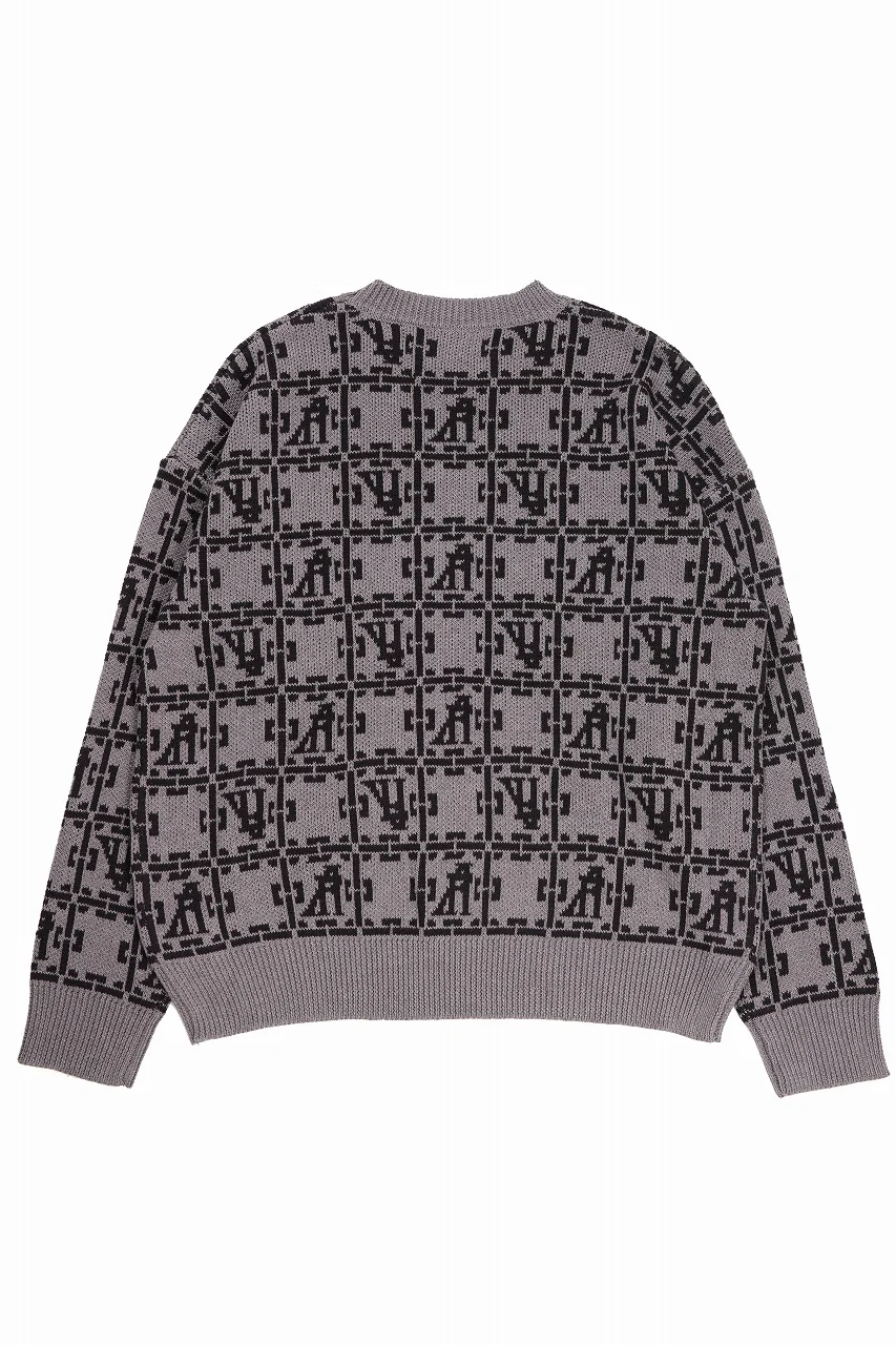 A.F ARTEFACT JACGUARD KNIT PULLOVER / RELAX FIT (BROWN x DARK BROWN) - Image 3