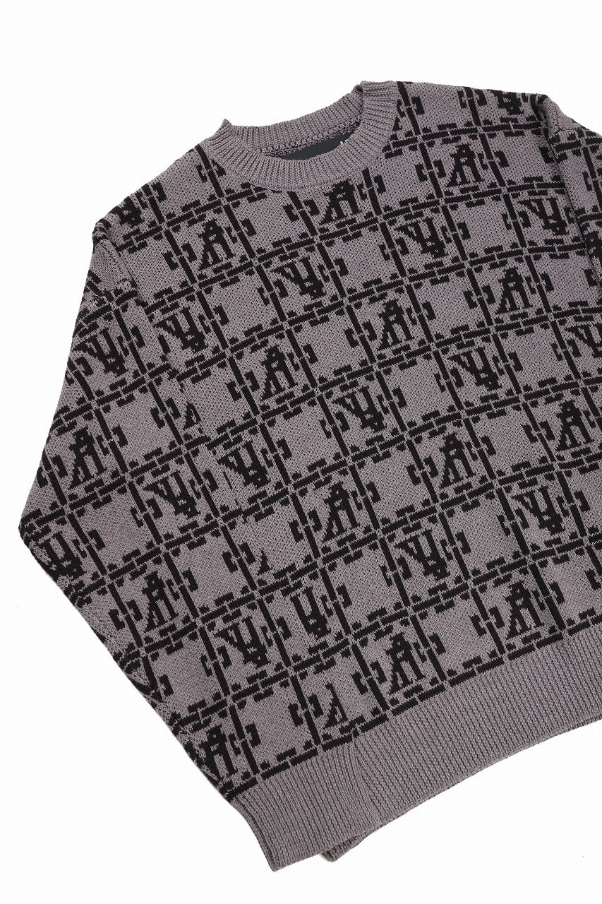 A.F ARTEFACT JACGUARD KNIT PULLOVER / RELAX FIT (BROWN x DARK BROWN) - Image 4
