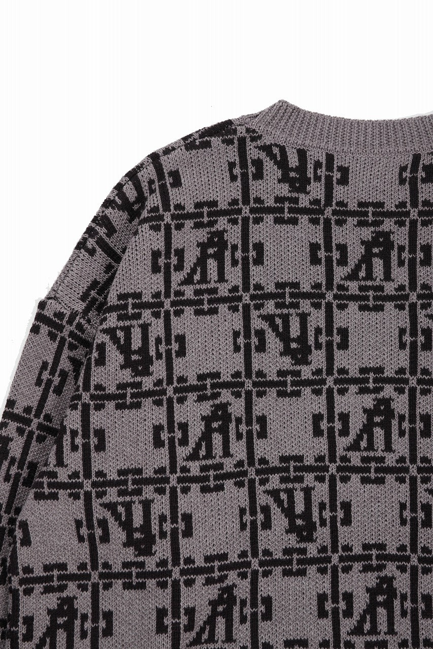 A.F ARTEFACT JACGUARD KNIT PULLOVER / RELAX FIT (BROWN x DARK BROWN) - Image 7
