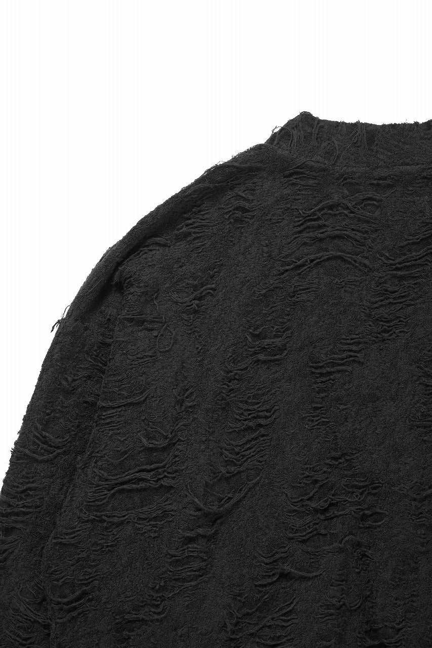 A.F ARTEFACT JUMBO CARDIGAN / DAMAGE PILE & PLATING KNIT JERSEY (BLACK) - Image 10