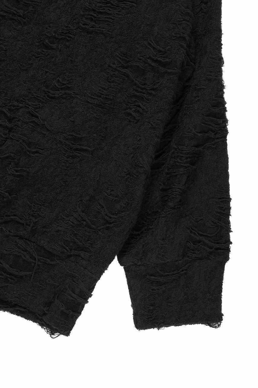 A.F ARTEFACT JUMBO CARDIGAN / DAMAGE PILE & PLATING KNIT JERSEY (BLACK) - Image 11