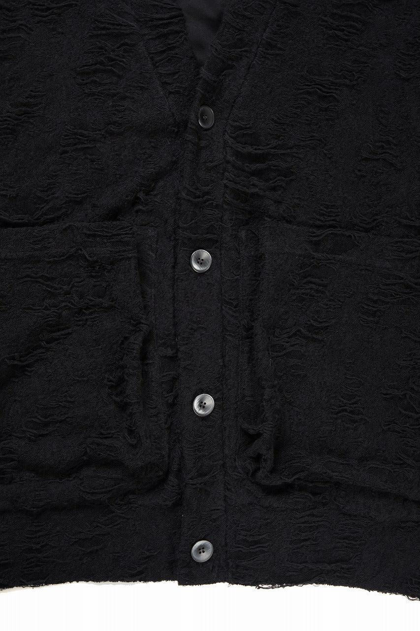 A.F ARTEFACT JUMBO CARDIGAN / DAMAGE PILE & PLATING KNIT JERSEY (BLACK) - Image 7