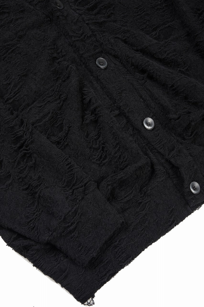 A.F ARTEFACT JUMBO CARDIGAN / DAMAGE PILE & PLATING KNIT JERSEY (BLACK) - Image 8