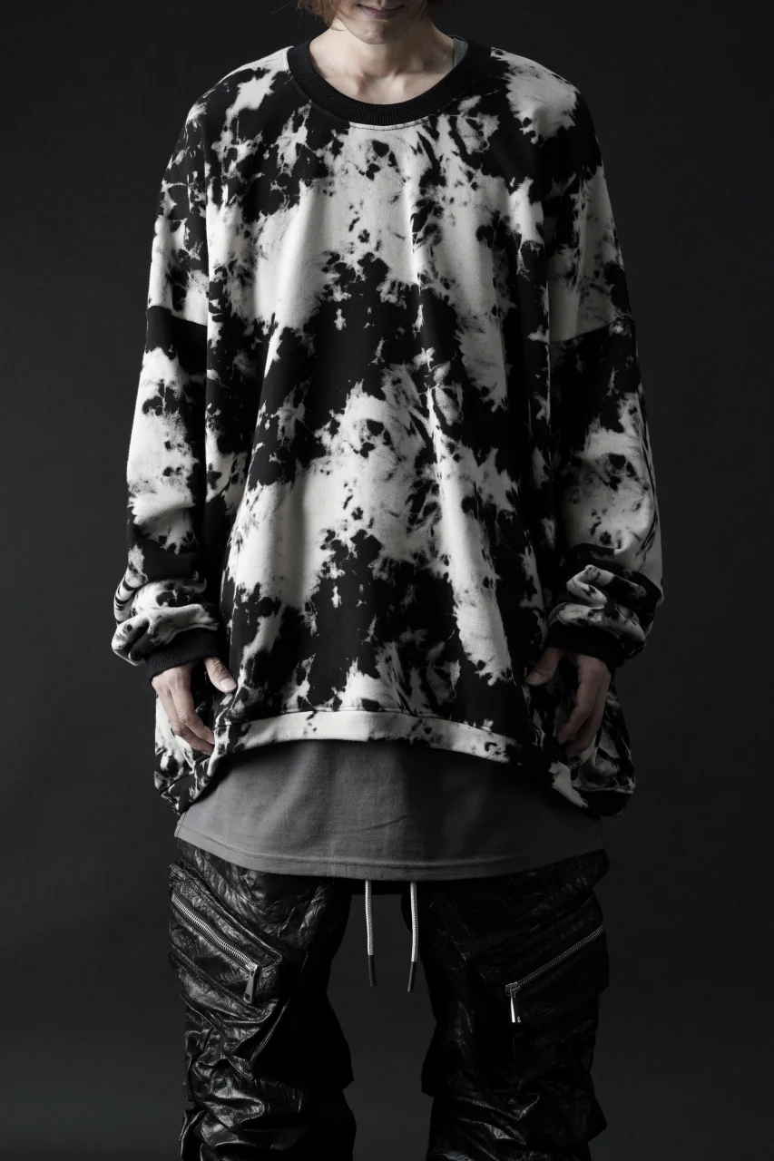 A.F ARTEFACT JUMBO CREW NECK TOPS / MOTTLED DYING (BLACK x IVORY) - Image 12