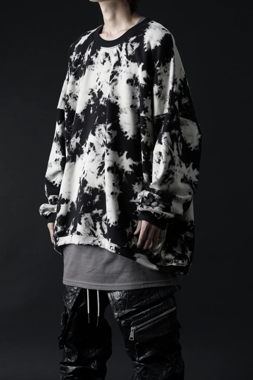 A.F ARTEFACT JUMBO CREW NECK TOPS / MOTTLED DYING (BLACK x IVORY) - Image 13