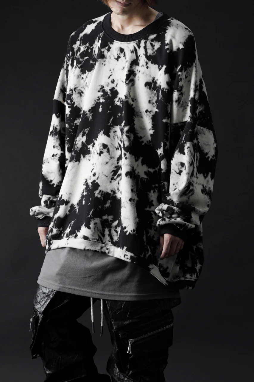 A.F ARTEFACT JUMBO CREW NECK TOPS / MOTTLED DYING (BLACK x IVORY) - Image 14