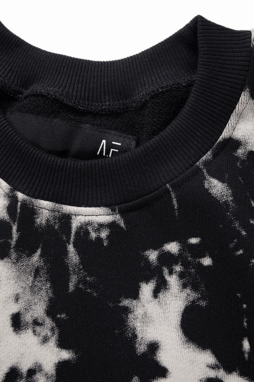 A.F ARTEFACT JUMBO CREW NECK TOPS / MOTTLED DYING (BLACK x IVORY) - Image 8