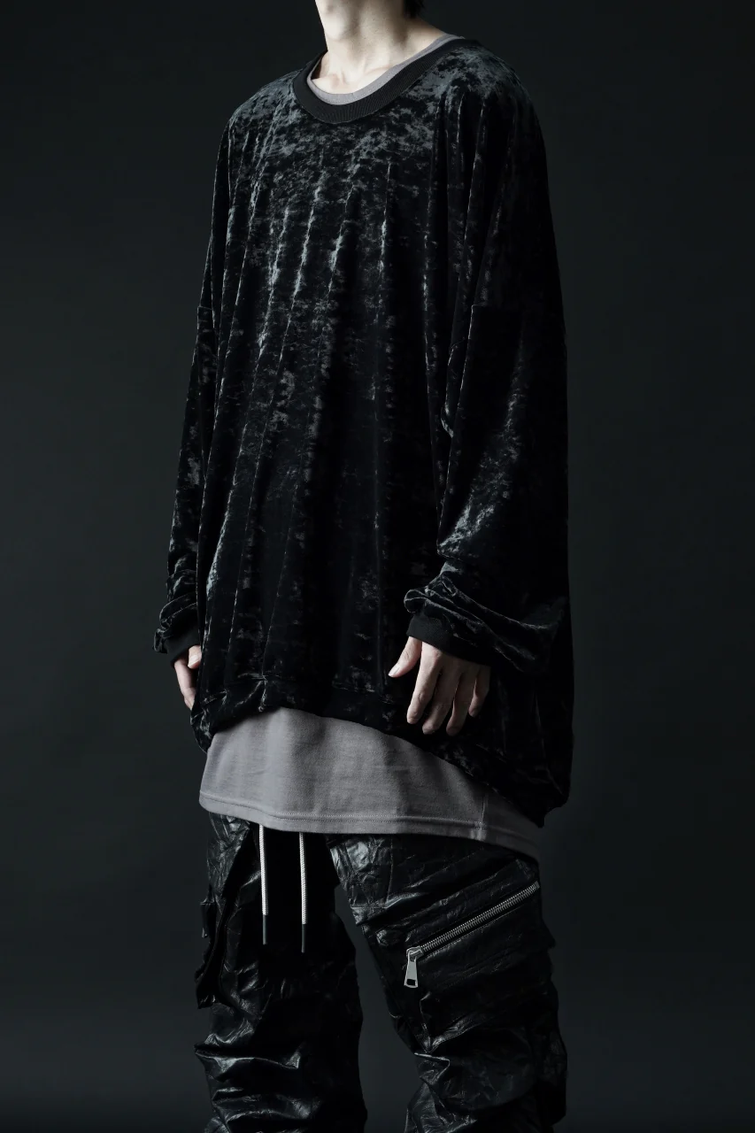 A.F ARTEFACT JUMBO CREW NECK TOPS / VELVET JERSEY (BLACK) - Image 12