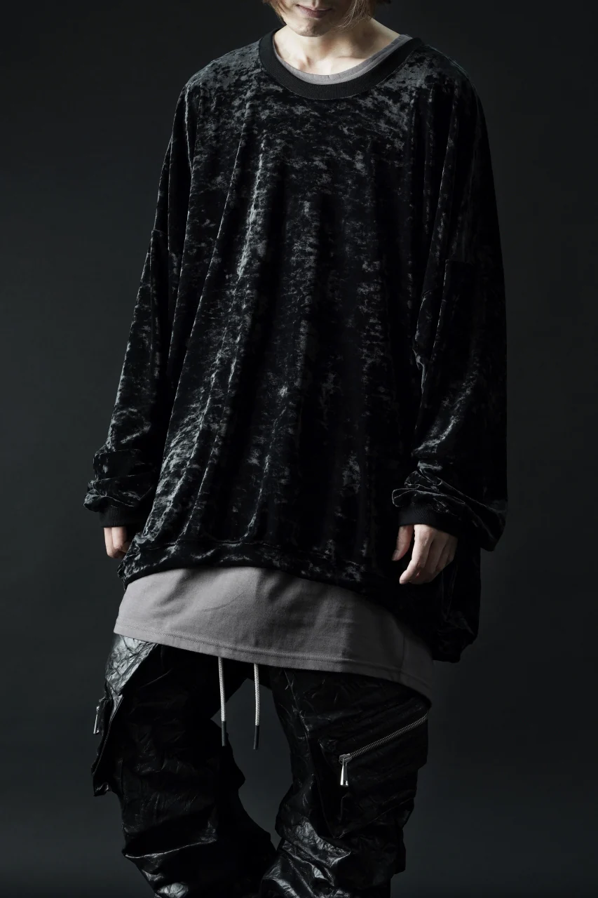 A.F ARTEFACT JUMBO CREW NECK TOPS / VELVET JERSEY (BLACK) - Image 14