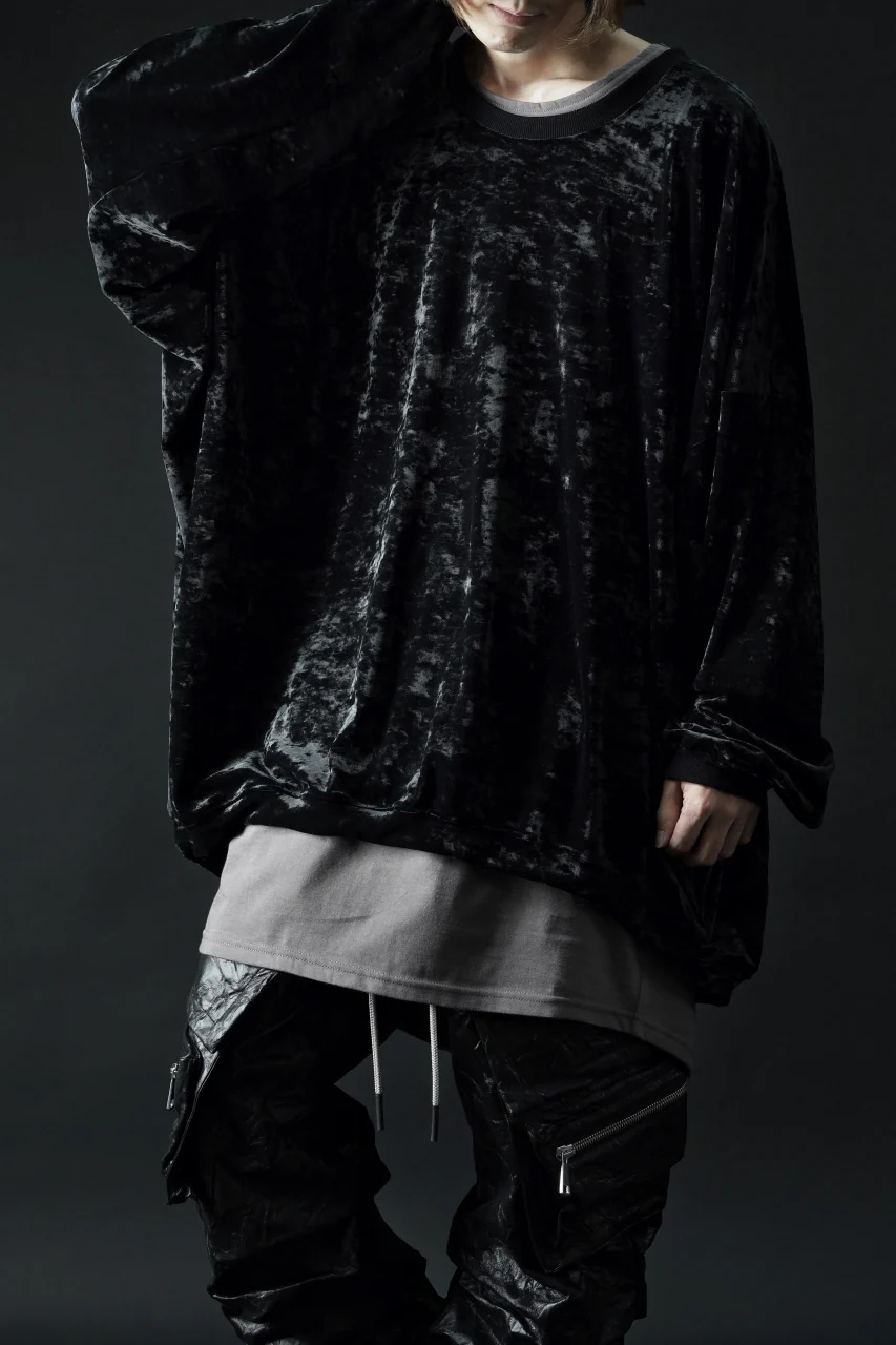 A.F ARTEFACT JUMBO CREW NECK TOPS / VELVET JERSEY (BLACK) - Image 15