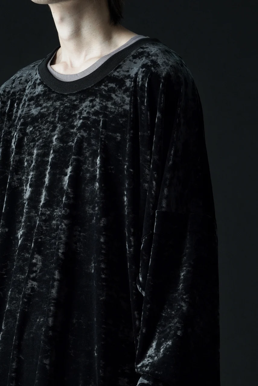 A.F ARTEFACT JUMBO CREW NECK TOPS / VELVET JERSEY (BLACK) - Image 17