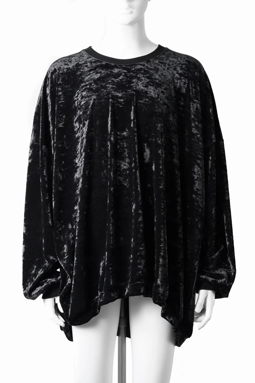 A.F ARTEFACT JUMBO CREW NECK TOPS / VELVET JERSEY (BLACK) - Image 4