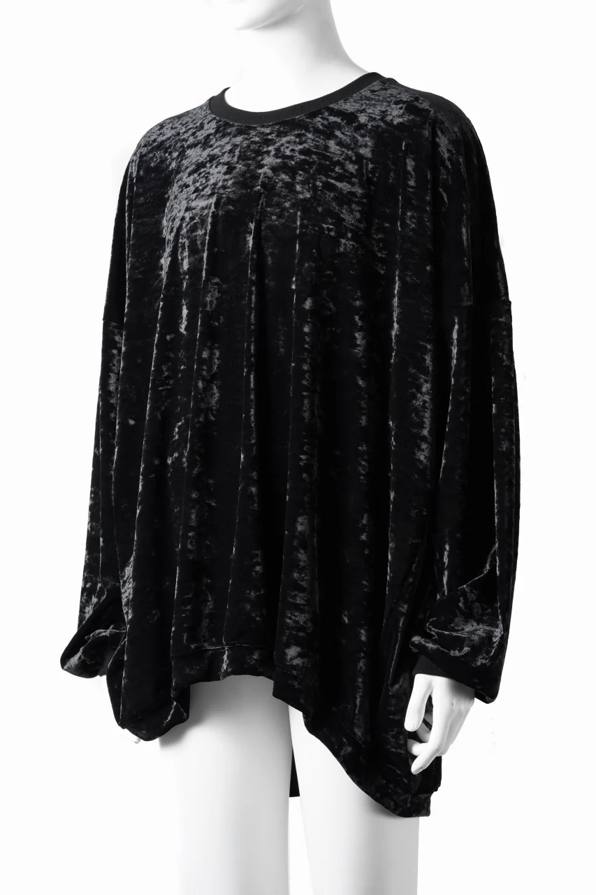 A.F ARTEFACT JUMBO CREW NECK TOPS / VELVET JERSEY (BLACK) - Image 5
