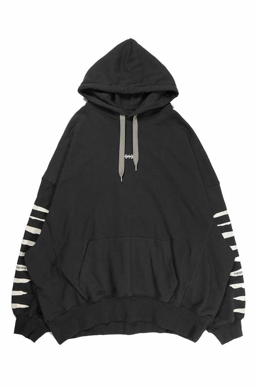 A.F ARTEFACT JUMBO SWEAT HOODIE / PRINT TYPE-B (BLACK)