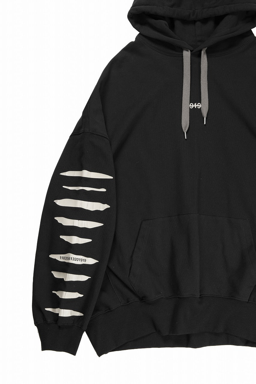 A.F ARTEFACT JUMBO SWEAT HOODIE / PRINT TYPE-B (BLACK) - Image 10