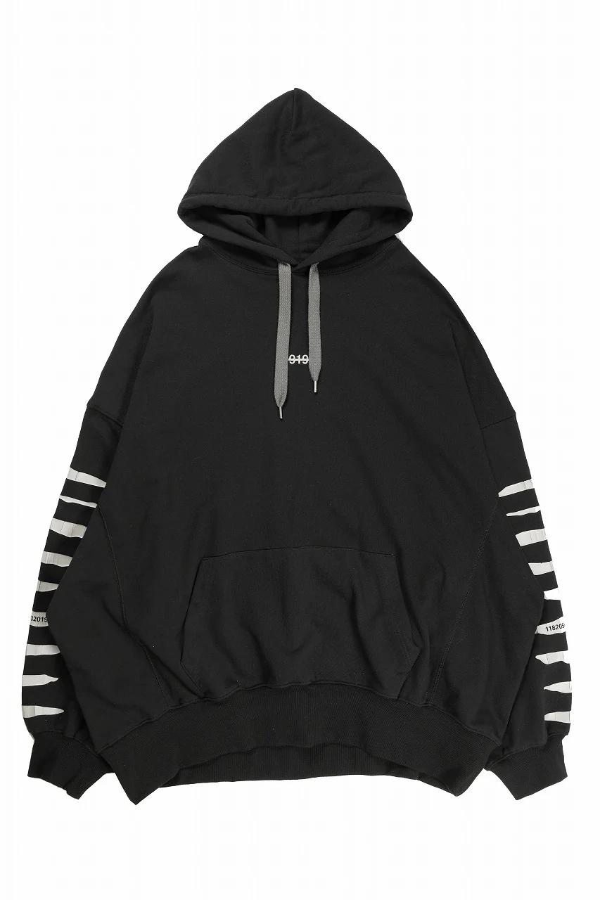A.F ARTEFACT JUMBO SWEAT HOODIE / PRINT TYPE-B (BLACK) - Image 2